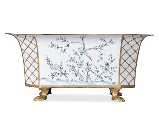 Ivory & Blue Octagon Planter