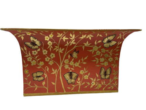 Red & Gold Butterfly Flared Planter