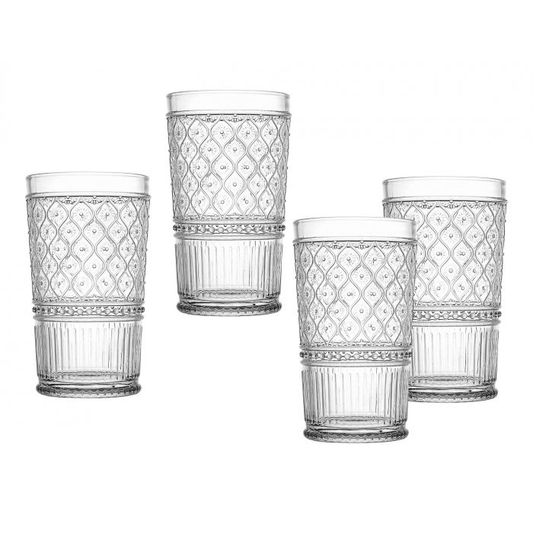 Set of Four Clear Claro Highballs 17oz