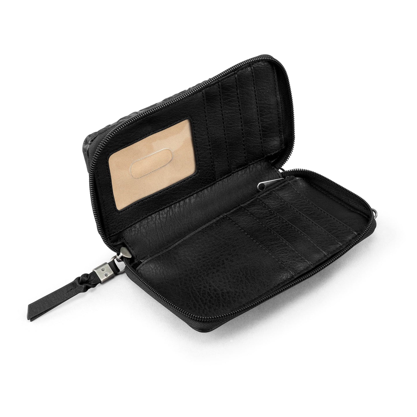 Silverlake Smartphone Wallet - Leather - Black Floral Embossed