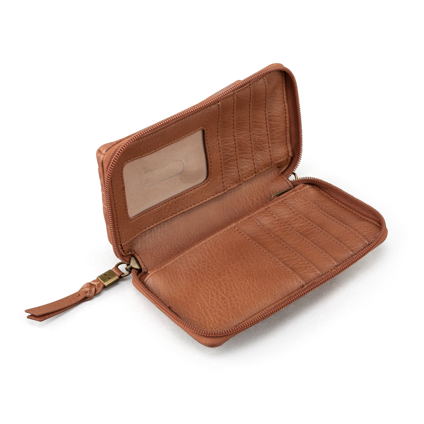 Silverlake Smartphone Wallet - Leather - Tobacco Floral Embossed