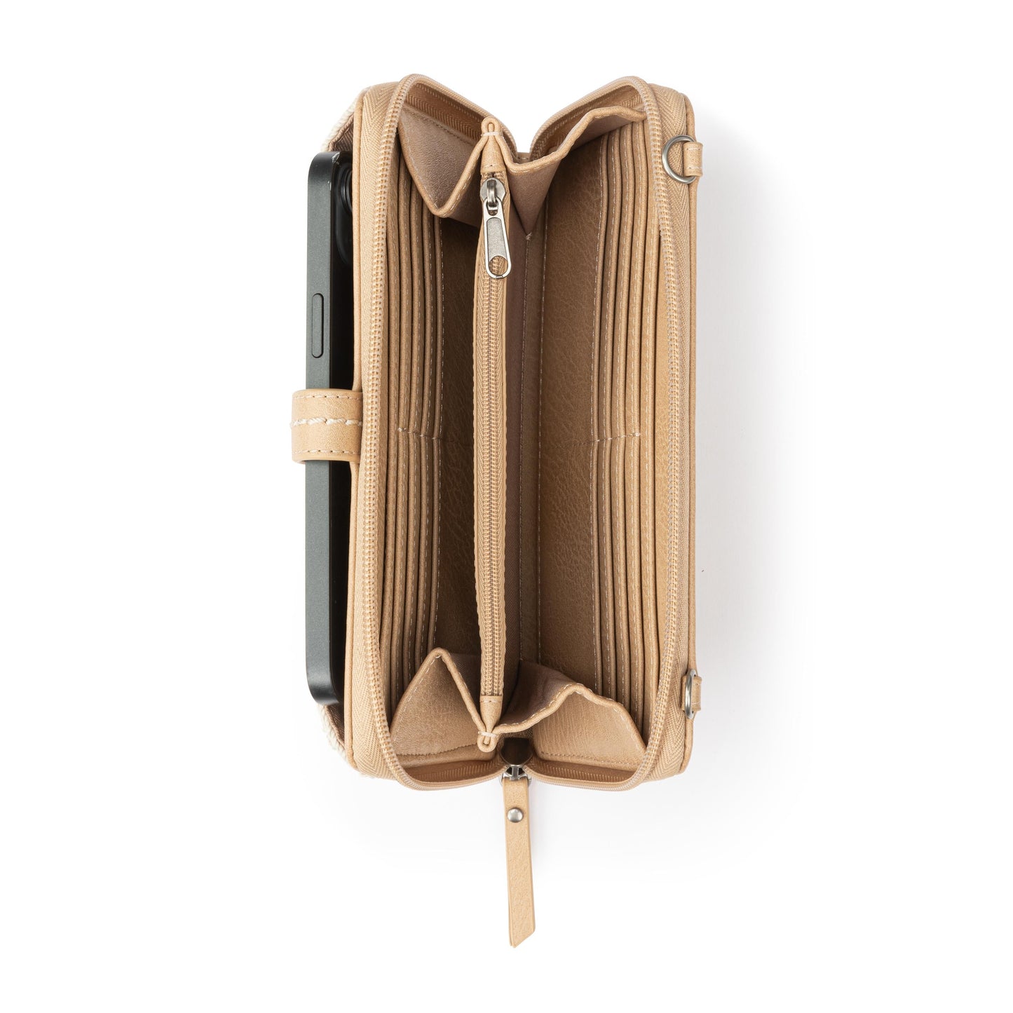 Iris Smartphone Wallet - Hand Crochet - Ecru Multi Beads