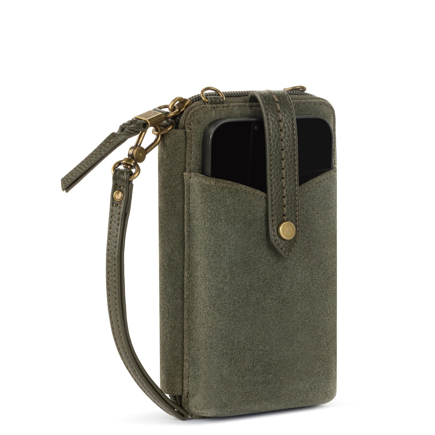 Silverlake Smartphone Wallet - Leather - Moss Suede