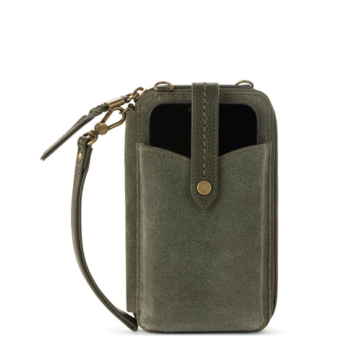 Silverlake Smartphone Wallet - Leather - Moss Suede