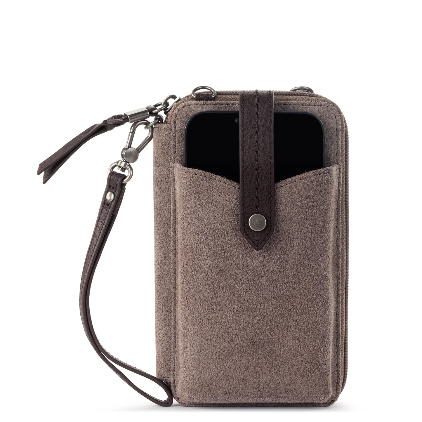 Silverlake Smartphone Wallet - Leather - Mushroom Suede