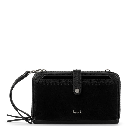 Iris Smartphone Wallet - Leather - Black Suede Block