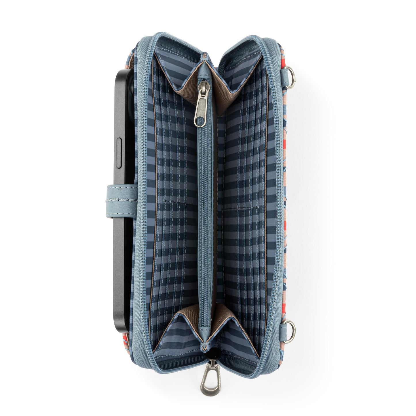 Smartphone Wallet - EcoTwill - Vintage Multi Stripe Diamond Quilted