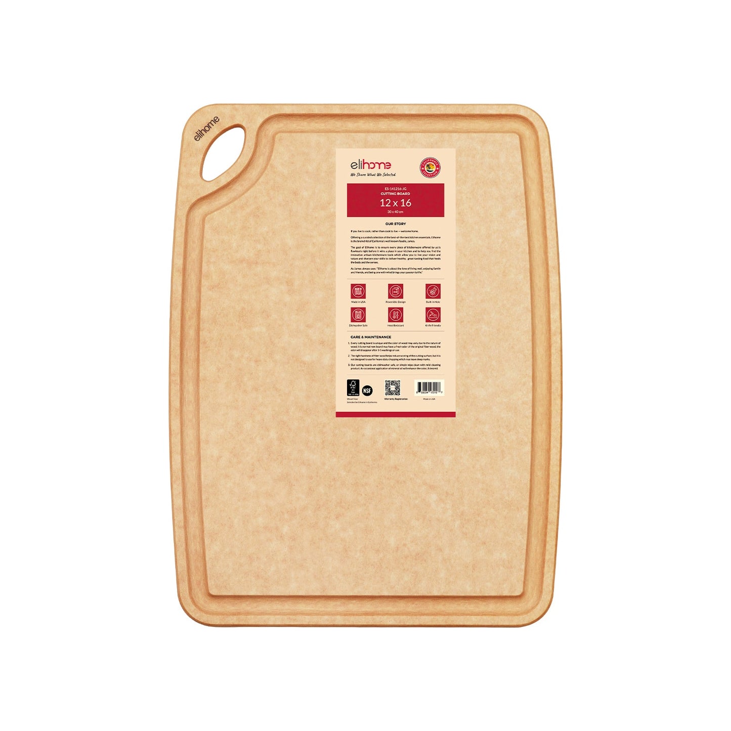 Classic Series 12 x 16 x 1/4 Cutting Board - Large