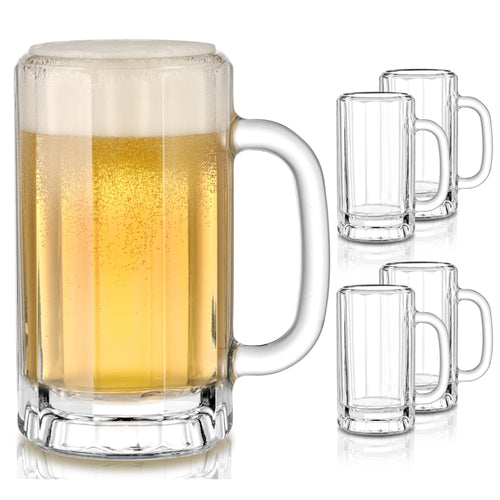 Libbey Heidelberg Glass Beer Mugs, 16 ounce, Set of 4