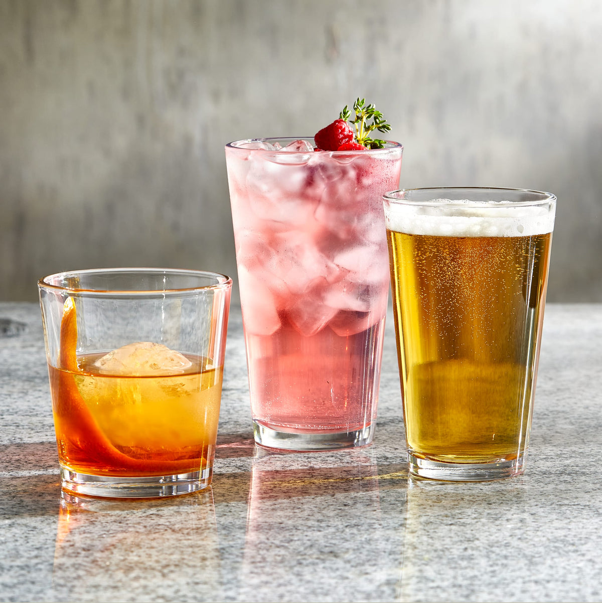 Libbey Bar Essentials Tumbler Glasses, 16 ounce, Set of 6