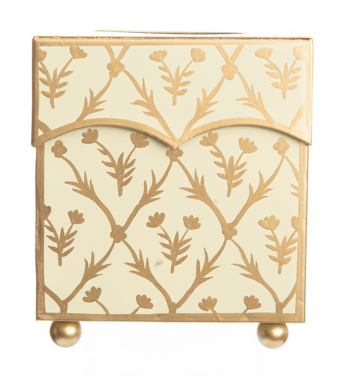 Ivory & Gold Tulip Tissue Holder