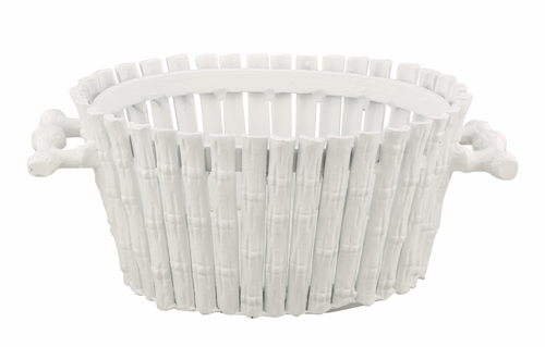 White Bamboo Planter