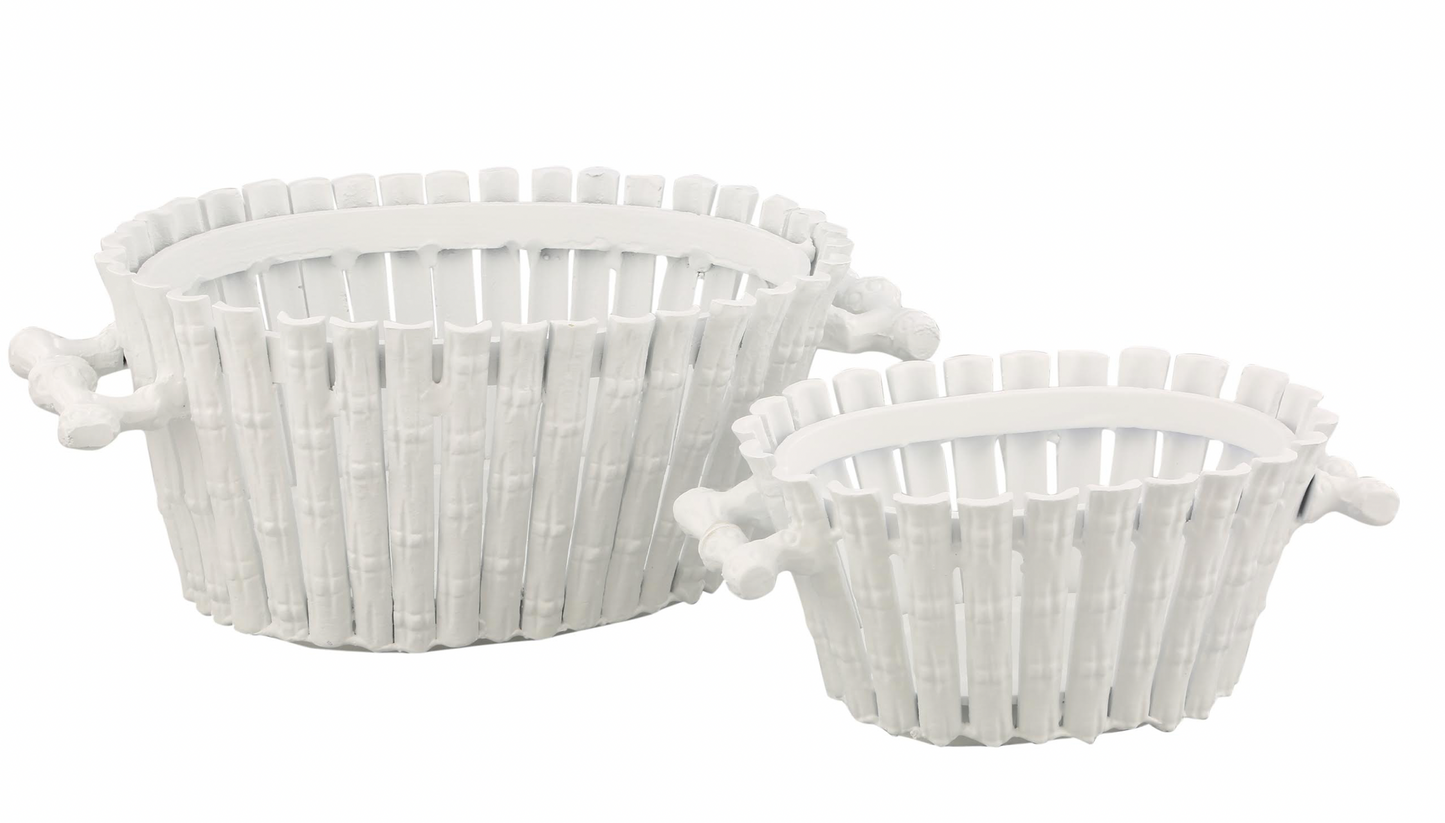 White Bamboo Planter