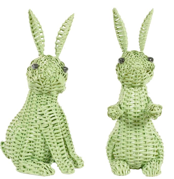 Green Wicker Bunny – The Rainbow Row