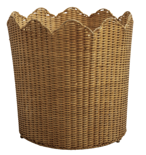 Scalloped Wicker Floor Planter
