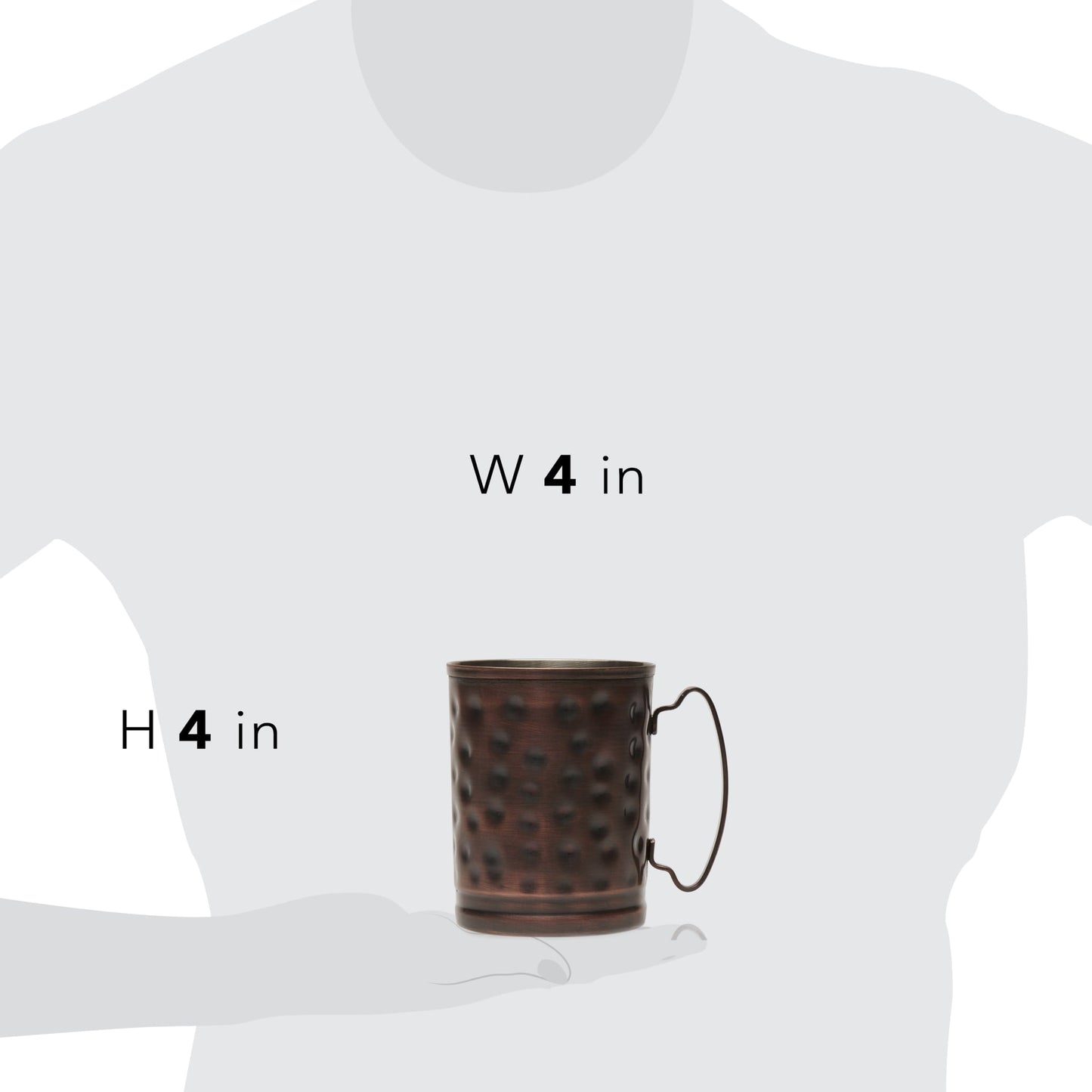 Libbey Moscow Mule Hammered Copper Mugs, 14 ounce, Set of 4