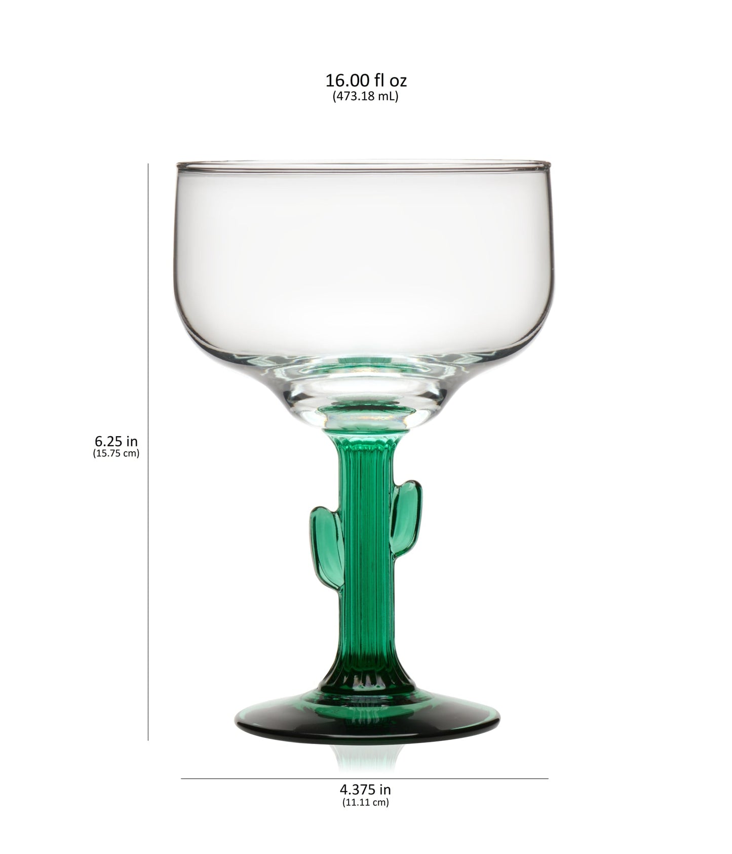 Libbey Cactus Margarita Glasses, 16 ounce, Set of 4