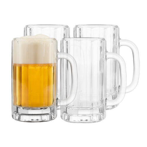 Libbey Heidelberg Glass Beer Mugs, 16 ounce, Set of 4