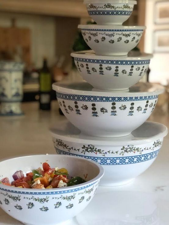 Trellis and Topiary Mixing  Bowls with Lids