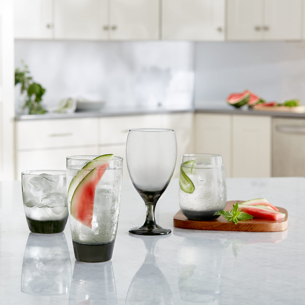 Libbey Classic Smoke Goblet Beverage Glasses, 16.25 ounce, Set of 6