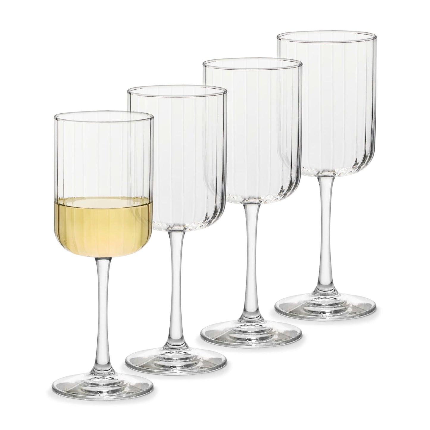 Libbey Paneled All Purpose Wine Glasses, 13.5 ounce, Set of 4