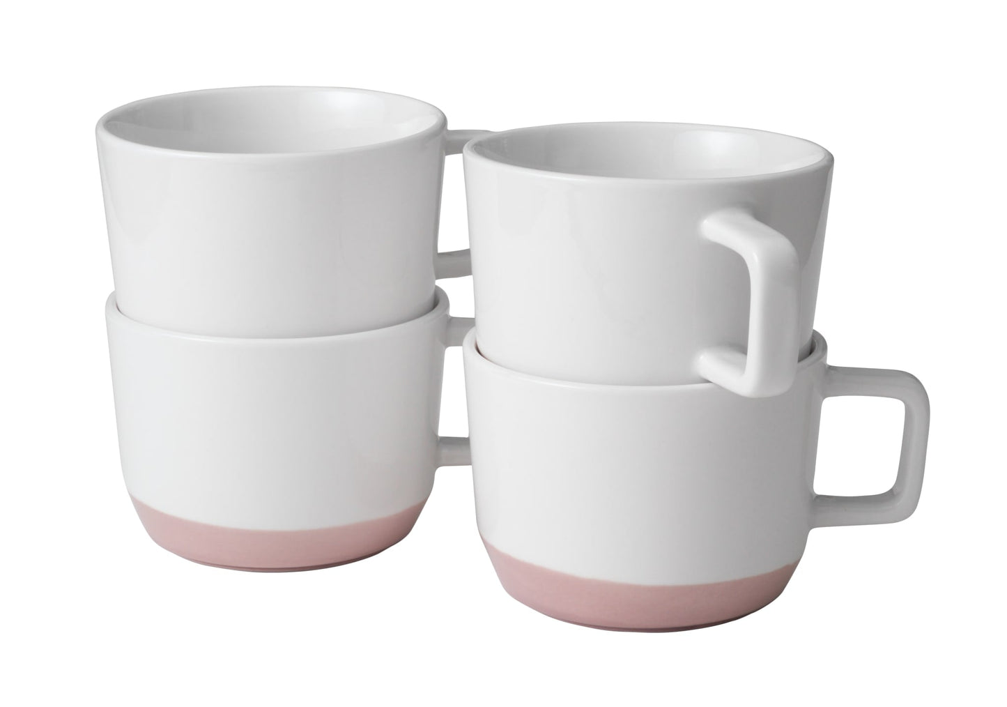 Libbey Austin 17.5 ounce Large Porcelain Coffee Mug, Set of 4, Himalayan Salt Pink