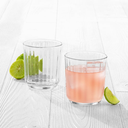 Libbey Paneled Double Old Fashioned Rocks Glasses, 11.2 ounce, Set of 6