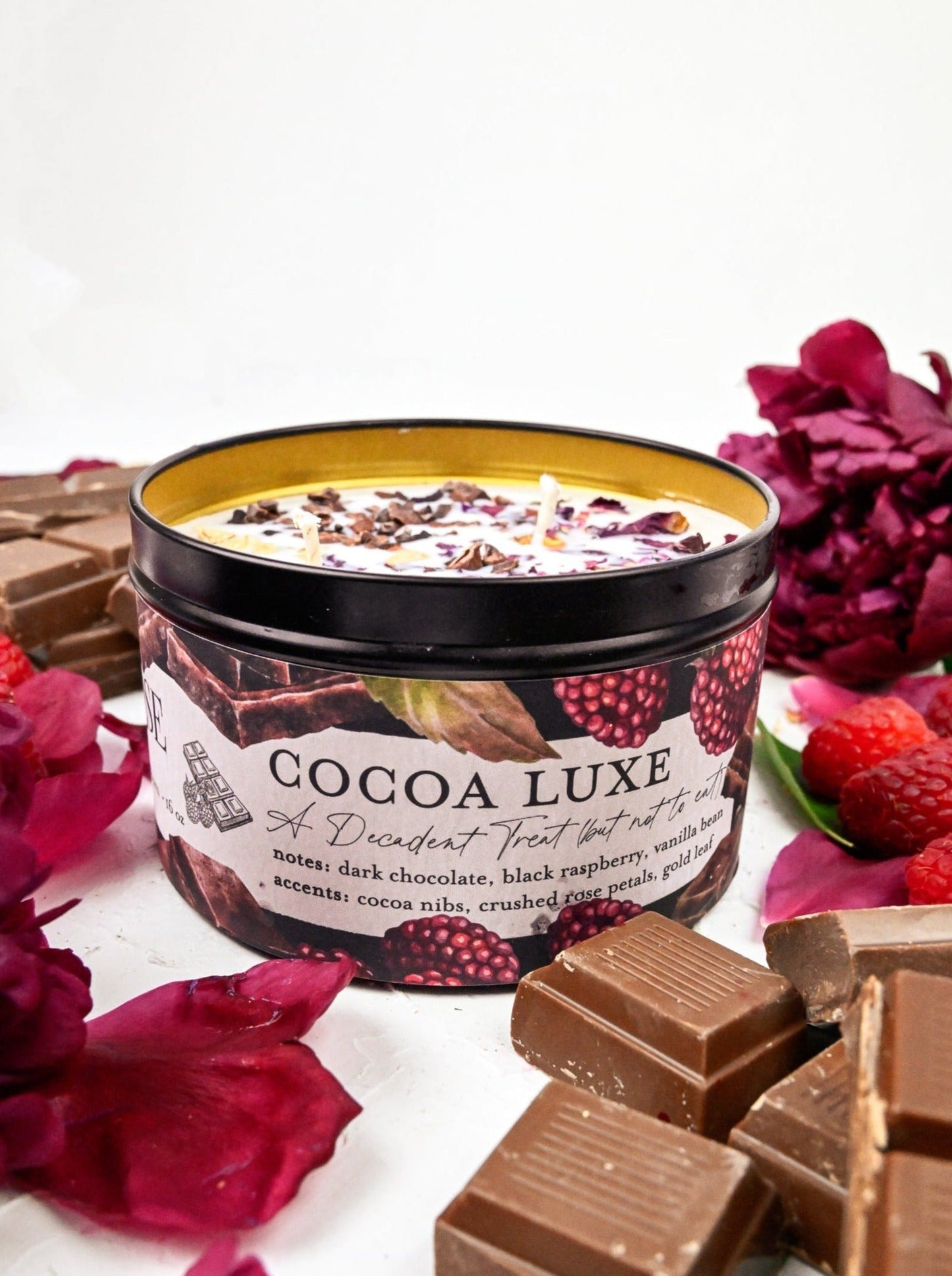 COCOA LUXE Chocolate Raspberry Candle