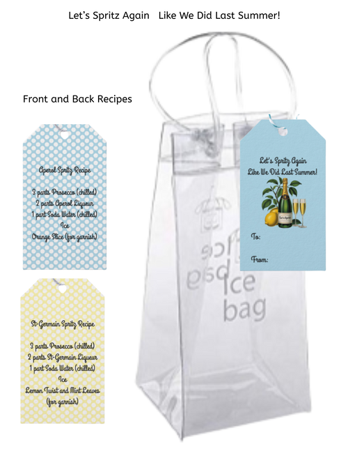 Giftable Ice Bag for Wine & Spritz Recipe Gift Tags
