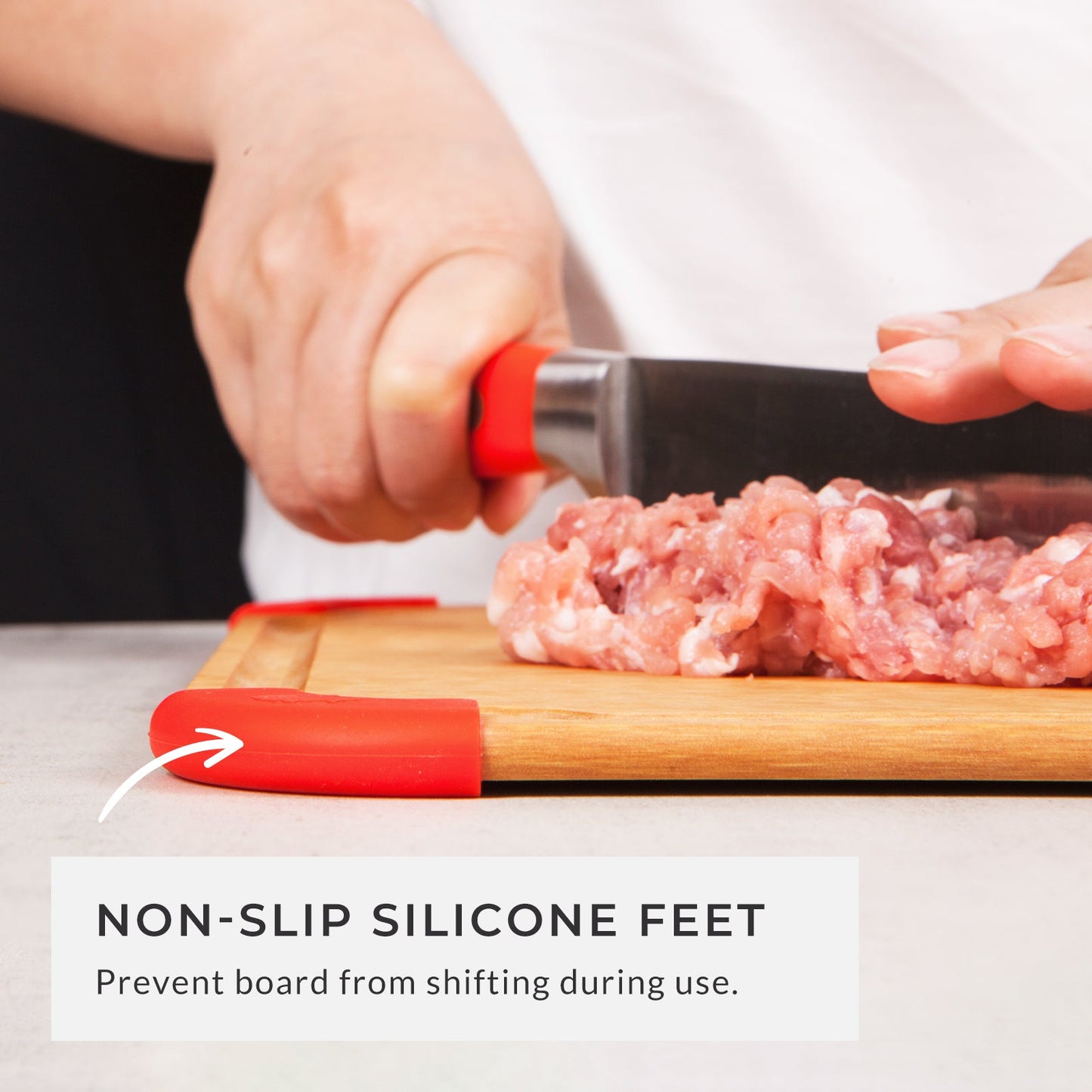 Premium Series 2 Pieces Cutting Board Set - Non Slip & Color Code (S+M)