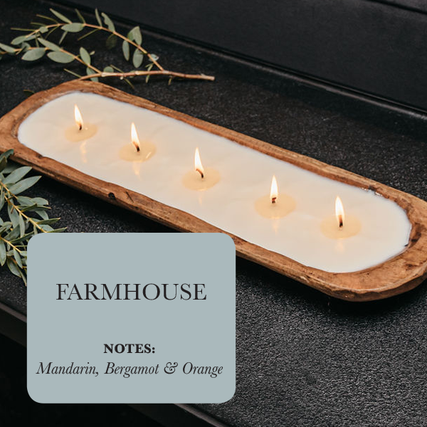 5-wick Dough Bowl - Farmhouse