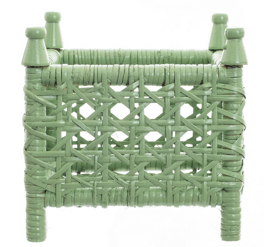 Green Cane Wicker Box Planter