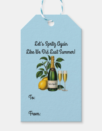 Giftable Ice Bag for Wine & Spritz Recipe Gift Tags