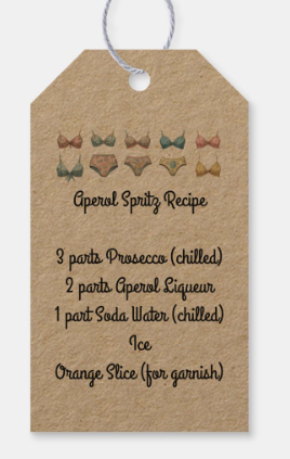 Cheers!  Gift Tag - Aperol Spritz Recipe