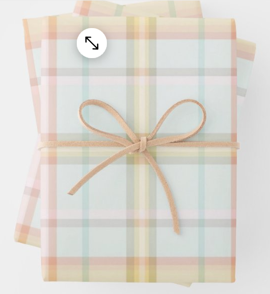 Rainbow Row Pastel Pink and Blue Wrapping Paper