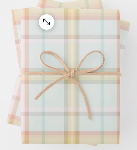 Rainbow Row Pastel Pink and Blue Wrapping Paper