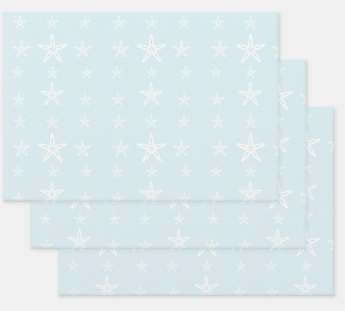 Rainbow Row Pastel Starfish Wrapping Paper