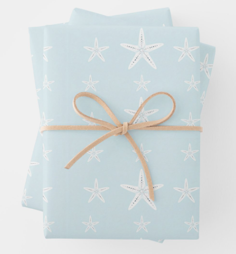 Rainbow Row Pastel Starfish Wrapping Paper