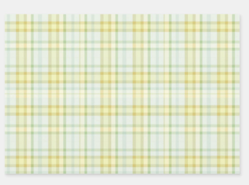 Rainbow Row Collection (Butter Yellow, Green/Blue and Blue/Pink Plaid Wrapping Paper)