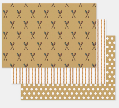 Cottage - Vintage Oars, Rope Stripe and Khaki Polka Dots