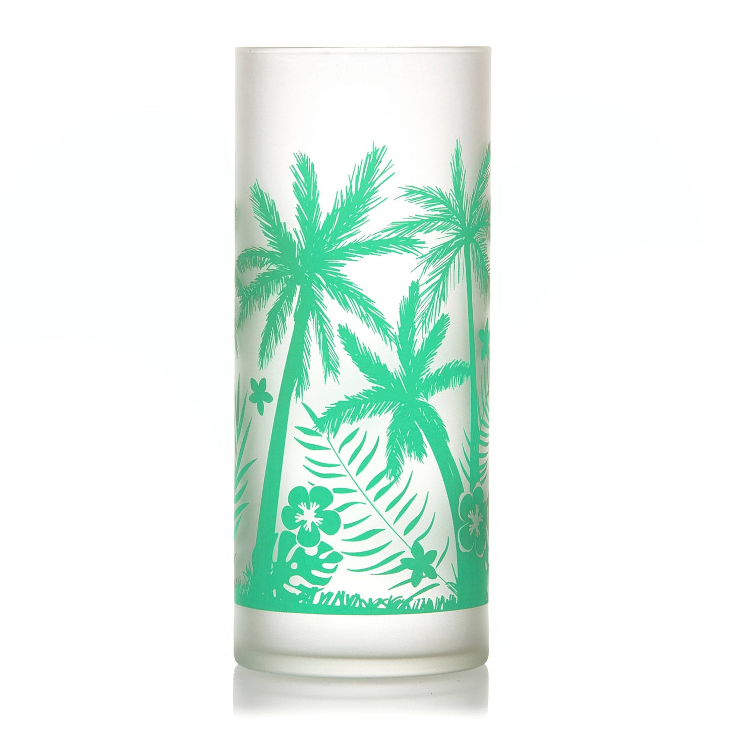 Libbey Vintage Palm Trees Cooler Glasses, 16 ounce, Set of 4