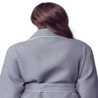 Women’s Waffle Piping Bathrobe – Lightweight Spa-Style Comfort