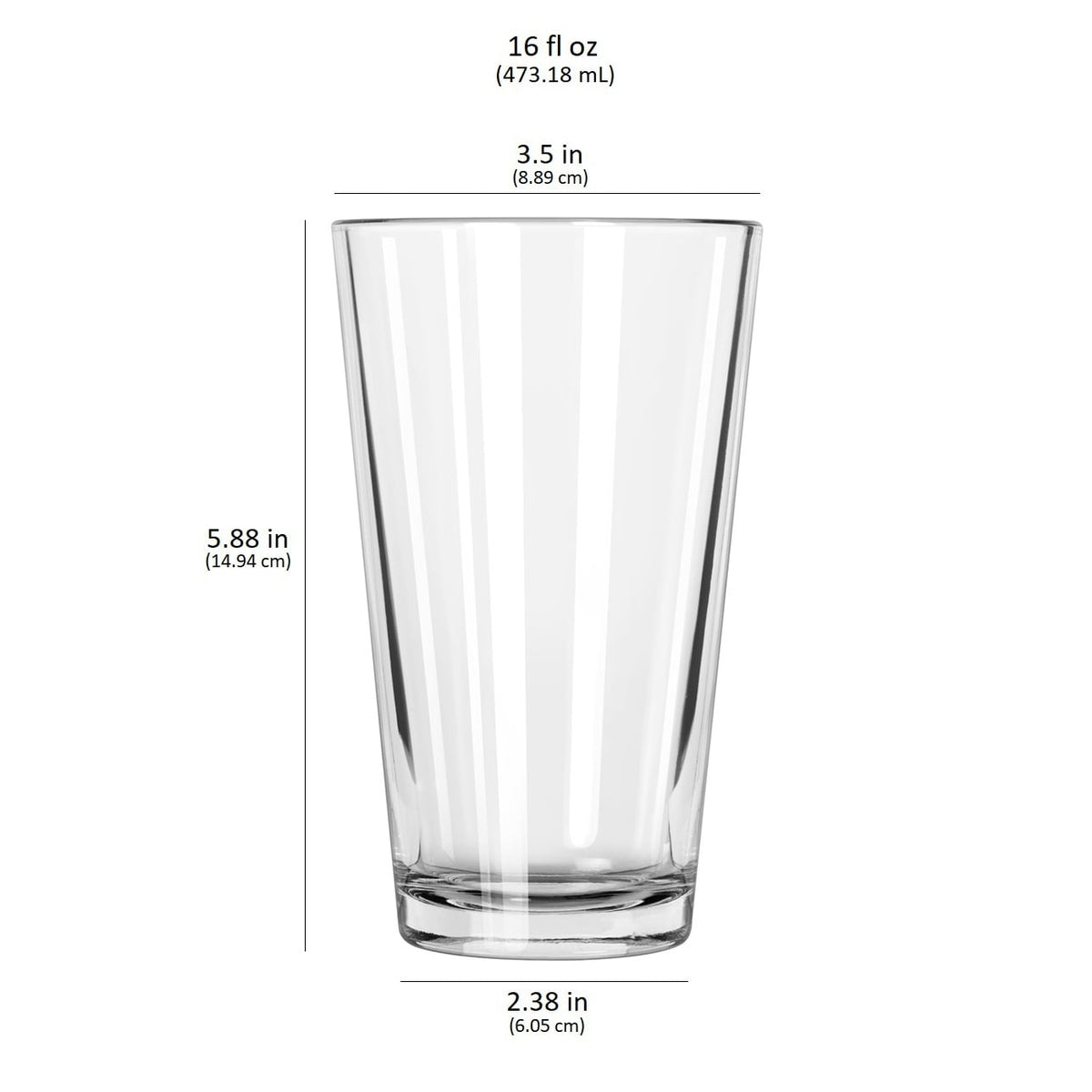 Libbey Bar Essentials Tumbler Glasses, 16 ounce, Set of 6