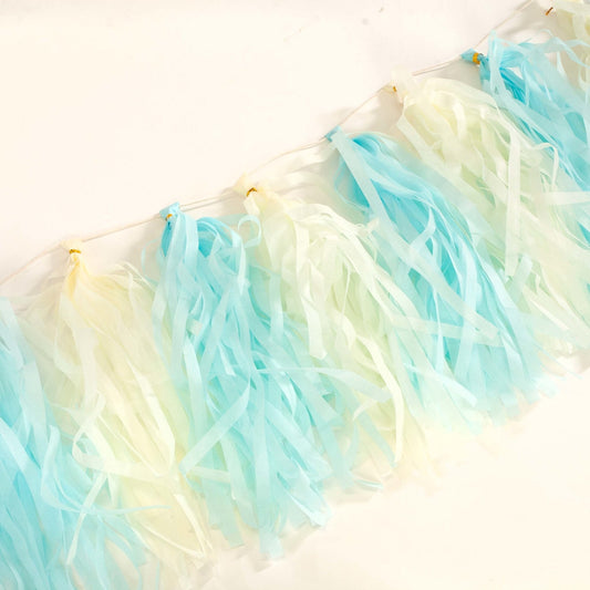 Blue and Yellow Pastel Paper Tassel Tail