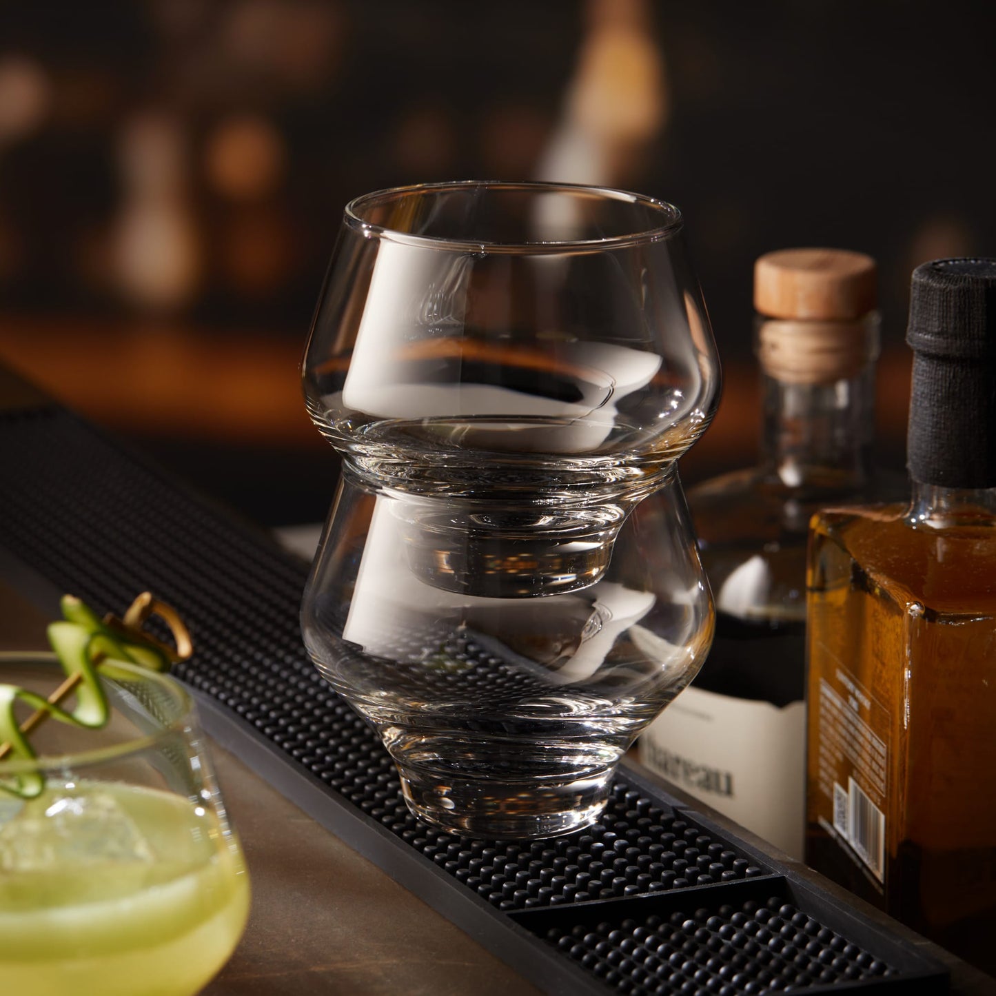 Libbey Mezcal All Purpose Stemless Stackable Spirits Glasses, 12.6 ounce, Set of 4