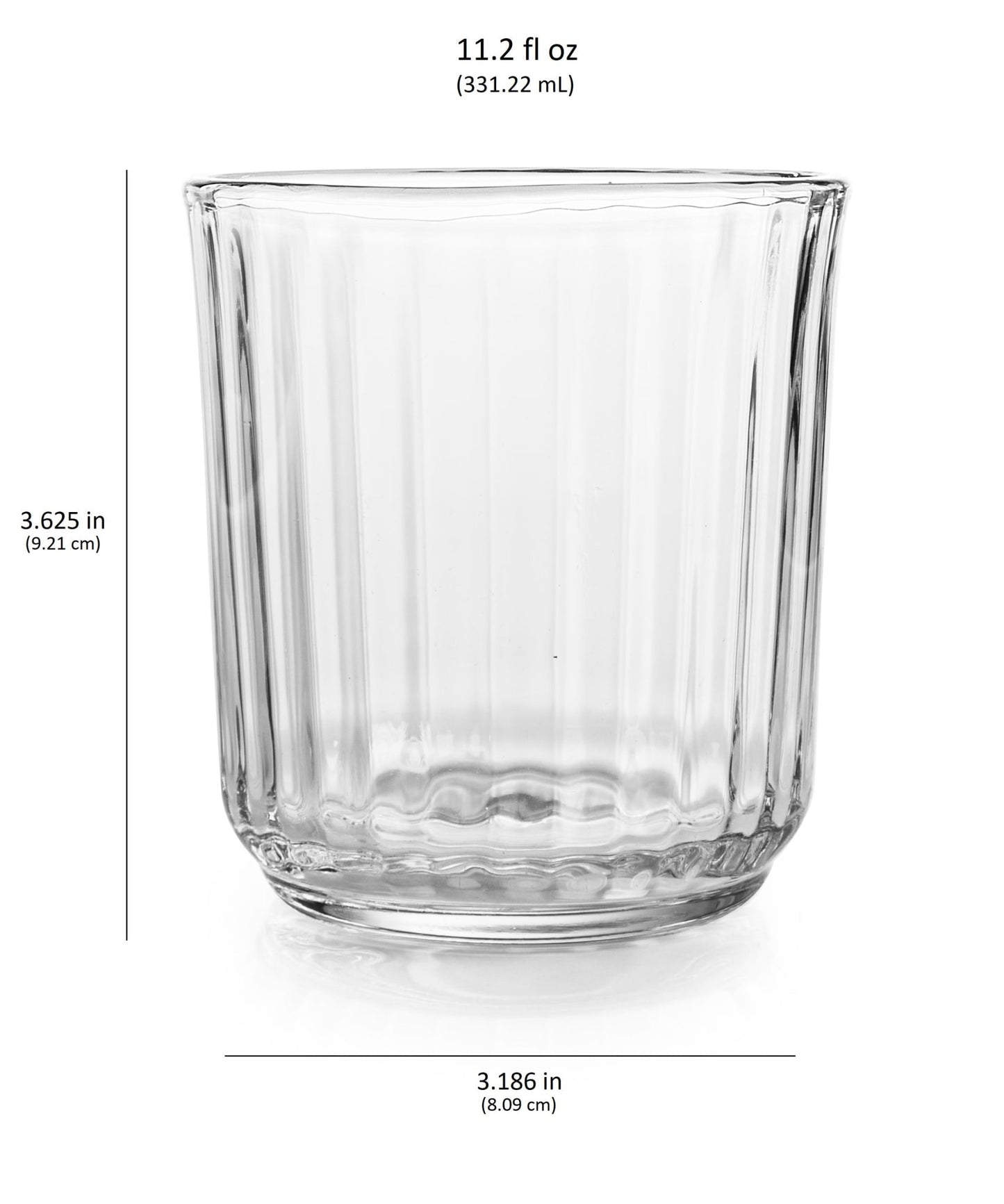 Libbey Paneled Double Old Fashioned Rocks Glasses, 11.2 ounce, Set of 6