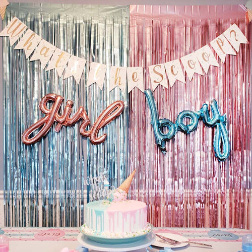 Gender Reveal Fringe Backdrop