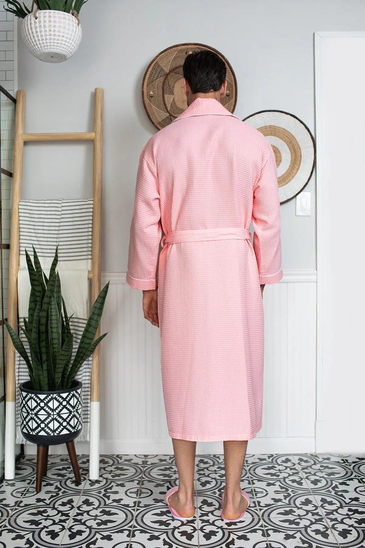 Premium Waffle Piping Robe for Men