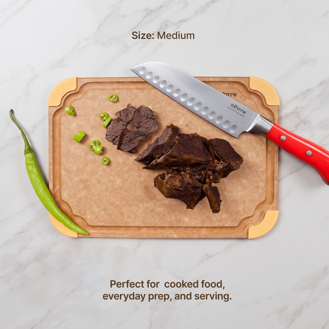 Premium Series 2 Pieces Cutting Board Set - Non Slip & Color Code (S+M)