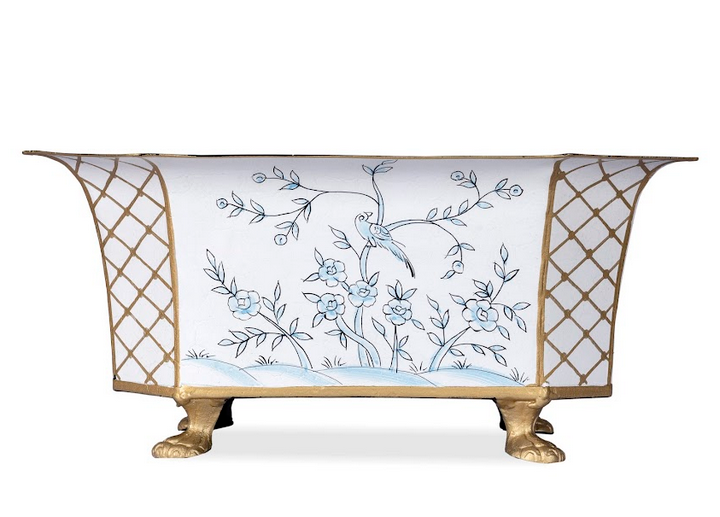 Ivory & Blue Octagon Planter